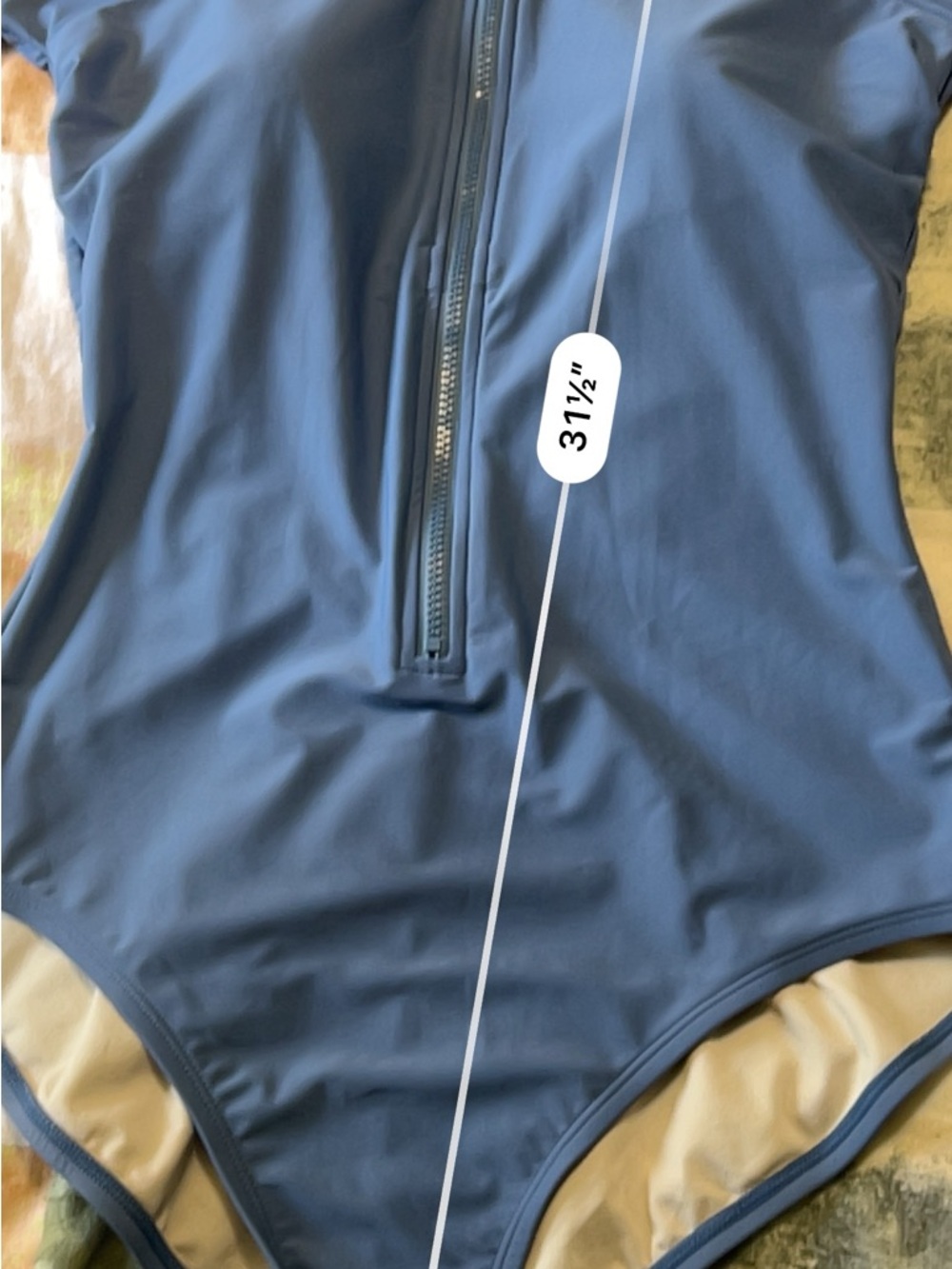 Kona Sol Light Blue Zip Front Women's Swimsuit L - Picture 8 of 11